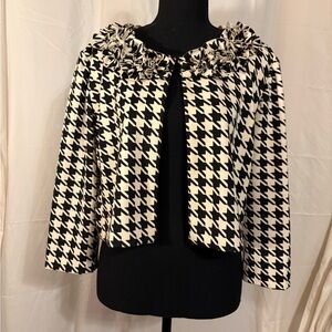 Danny & Nicole Black and White Houndstooth Blazer Size 12